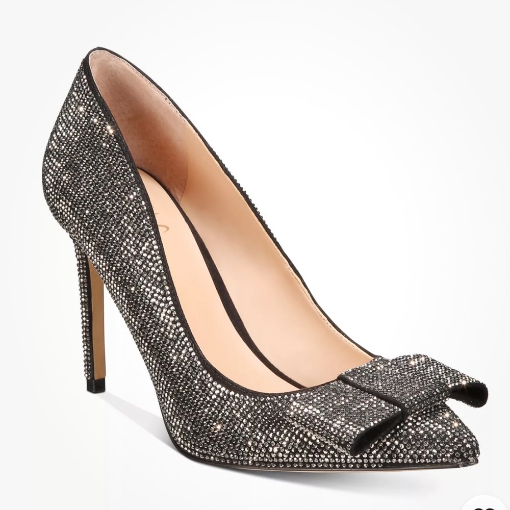 INC  Womens sliver Rhinestone Kalina Pointed toe Pump 9.5 minimalist dress show